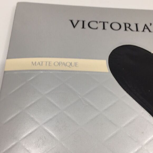 Vintage Victoria’s Secret Matte Opaque Pantyhose Tights Jet Black Sz Small - Picture 2 of 12